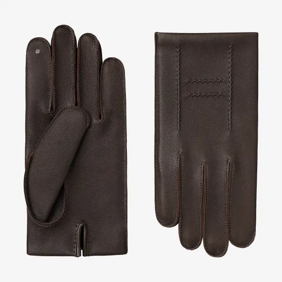 爱马仕/Hermes 棕色 Nervures H手套 H182015G_G2075