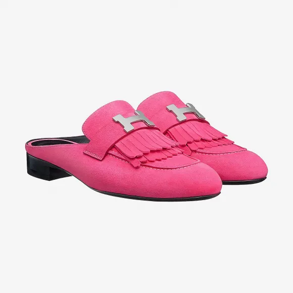 爱马仕/Hermes 玫瑰色 Rivoli穆勒鞋 H192254Z_K8365