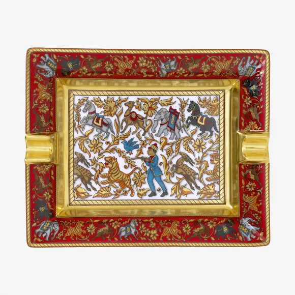 爱马仕/Hermes 红色 “印度行猎”烟灰缸 H300352M_01