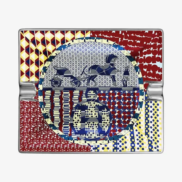爱马仕/Hermes “领带图纹藏书签”烟灰缸 H311561M-01