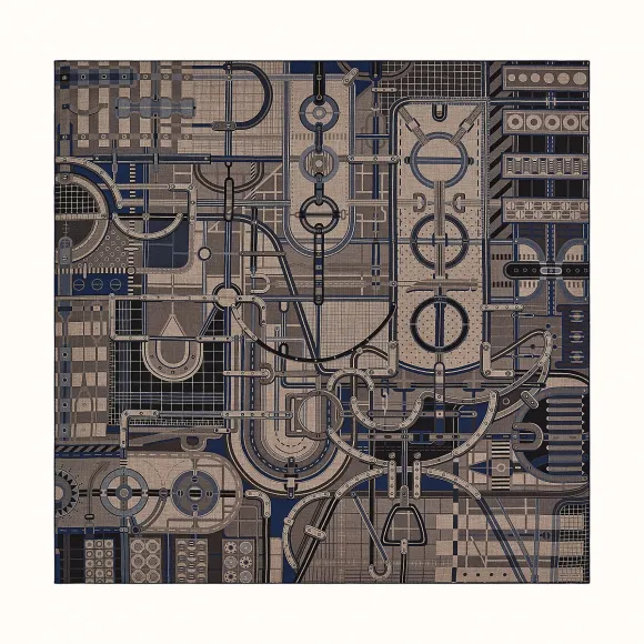 爱马仕/Hermes Rue du Sellier 140厘米方巾 H553775T-03