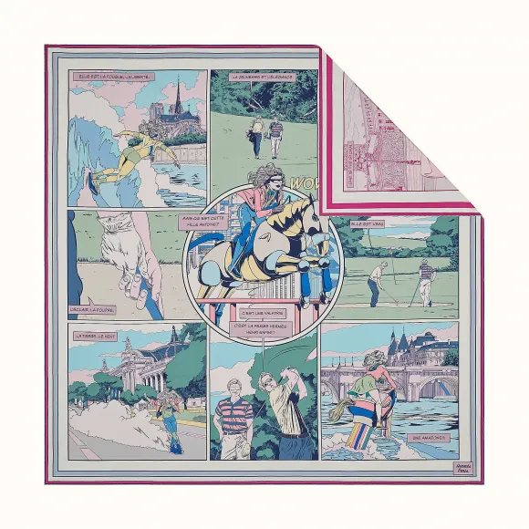 爱马仕/Hermes Wow 90厘米双面方巾 H903463S-05