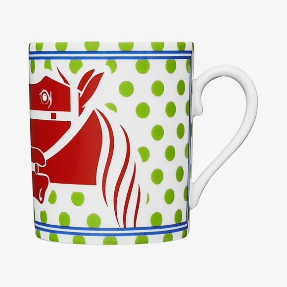 爱马仕/Hermes “波普式四马两轮马车”马克杯 P047231P
