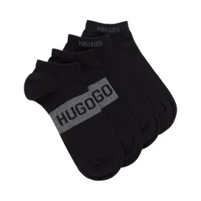 雨果博斯/Hugo Boss 男士撞色徽标细节短袜两双装 hbas50428744001