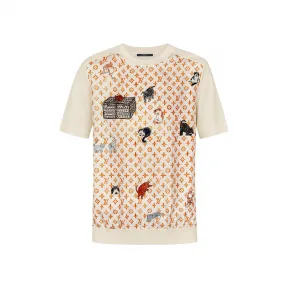 路易威登/Louis Vuitton Catogram 印花斜纹短袖针织衫 (中国限定款) 1A50B4