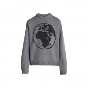 路易威登/Louis Vuitton(LV) 男士 地球装饰嵌花圆领毛衣 1A5PNX