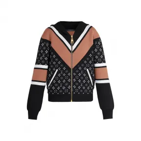 路易威登/Louis Vuitton(LV) 女士 提花拉链长袖连帽衫 1A61LZ