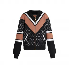 路易威登/Louis Vuitton(LV) 女士 提花拉链长袖连帽衫 1A61M0