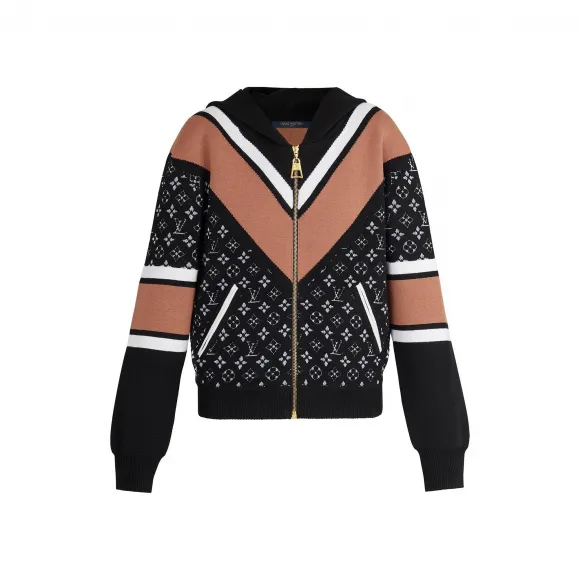 路易威登/Louis Vuitton(LV) 女士 提花拉链长袖连帽衫 1A61M0