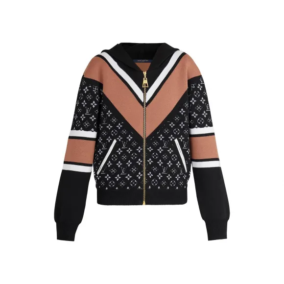 路易威登/Louis Vuitton(LV) 女士 提花拉链长袖连帽衫 1A61M1