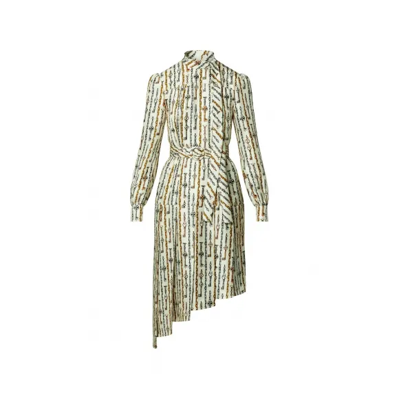 路易威登/Louis Vuitton(LV) 链条印花不对称长袖连衣裙- 奢华连衣裙- 成衣| SHOPBOP 女子 1AA9MX 1AA9MX