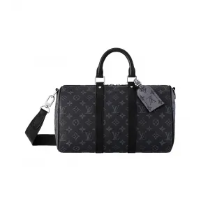 路易威登/Louis Vuitton(LV) Keepall Bandoulière 35 Monogram Eclipse 帆布 - 旅游用品 M46655