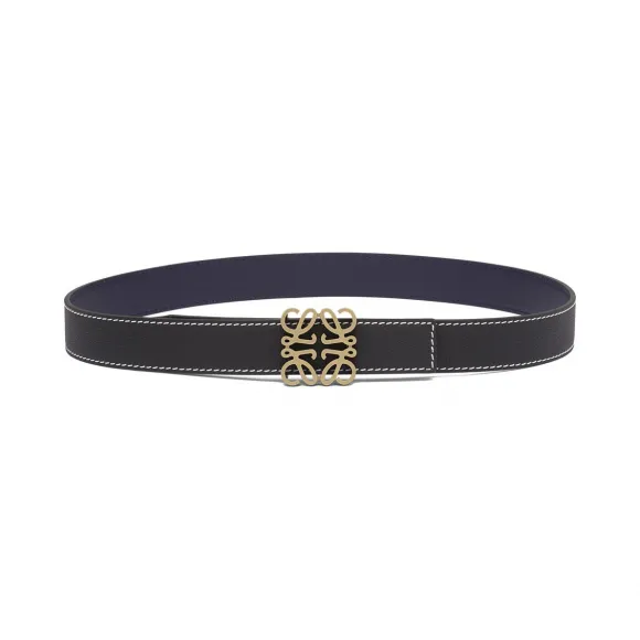 罗意威/Loewe Anagram Belt 3.2 CmBlack/Navy/Old Gold 528.12.012