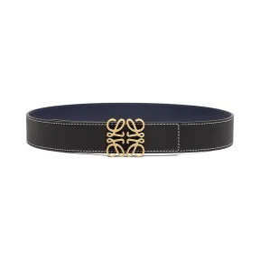 罗意威/Loewe Anagram Belt 4 CmBlack/Navy/Old Gold 528.12.013