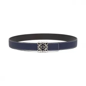 罗意威/Loewe Anagram Belt 3.2 CmNavy/Black/Old Palladium 528.12.014