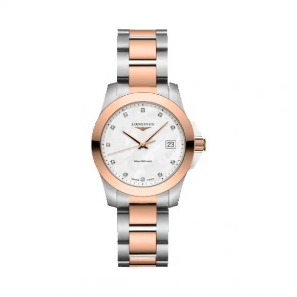 浪琴/Longines 精钢 贝母色 石英机芯 手表 L3.377.3.88.7