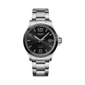 浪琴/Longines 康卡斯V.H.P. 石英机芯 精钢 陶瓷 男表 L3.729.4.56.6