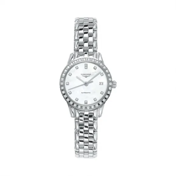 浪琴/Longines 军旗系列 自动机械 精钢 镶钻 女表 L4.274.0.87.6
