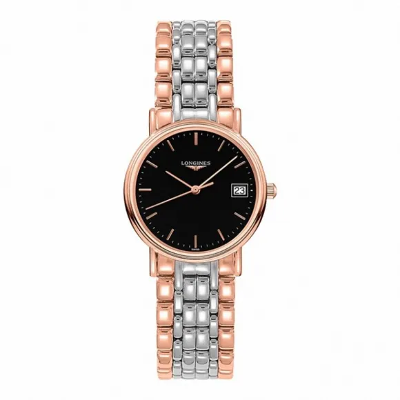 浪琴/Longines 瑰丽系列 石英 精钢镀18K玫瑰金 女表 L4.320.1.59.7
