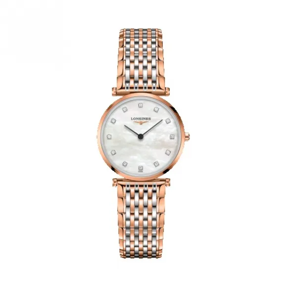 浪琴/Longines 嘉岚系列 石英 精钢镀18K玫瑰金  L4.512.1.97.7