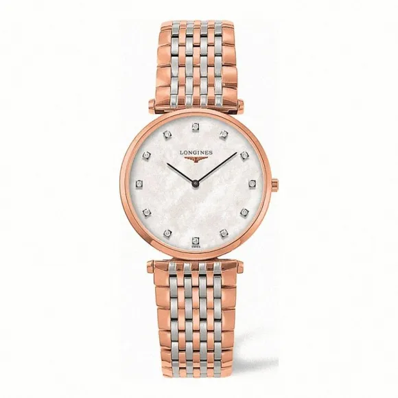 浪琴/Longines 嘉岚系列 石英 精钢镀18K玫瑰金 男表 L4.709.1.87.7