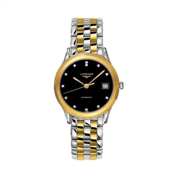 浪琴/Longines 军旗系列 自动机械 精钢 镀金 男表 三折式安全表扣和按压式开启装置