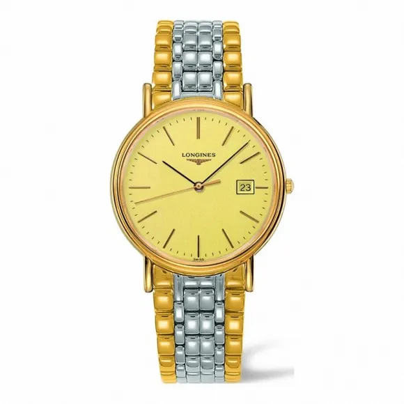 浪琴/Longines 瑰丽系列 石英 精钢镀18K金 男表 L4.790.2.32.7