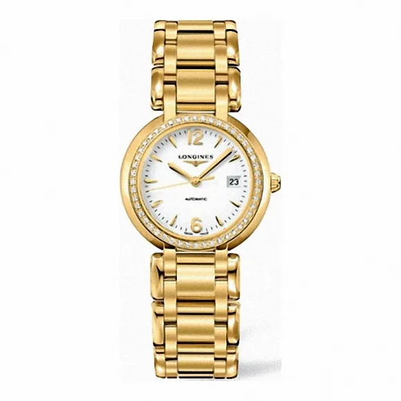 浪琴/Longines 心月系列 自动机械 18K金 镶钻 女表 L8.113.7.16.6
