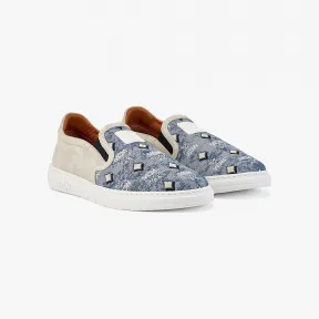 MCM 复古提花字母组合女士套穿式运动鞋 MESBATQ05LU035