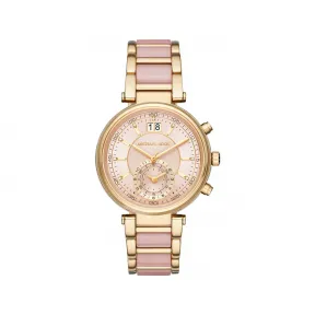 迈克高仕/Michael Kors Sawyer玫瑰金树脂腕表  MK6360910