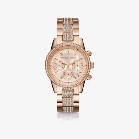 迈克高仕/Michael Kors Ritz Pav 玫瑰金色调手表 MK6485-0622