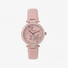 迈克高仕/Michael Kors 女士 玫瑰金 Parker 银色皮质手表