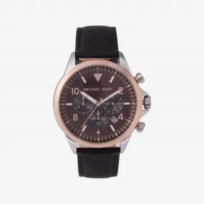 迈克高仕/Michael Kors 男士 黑色 Gage 皮质腕表