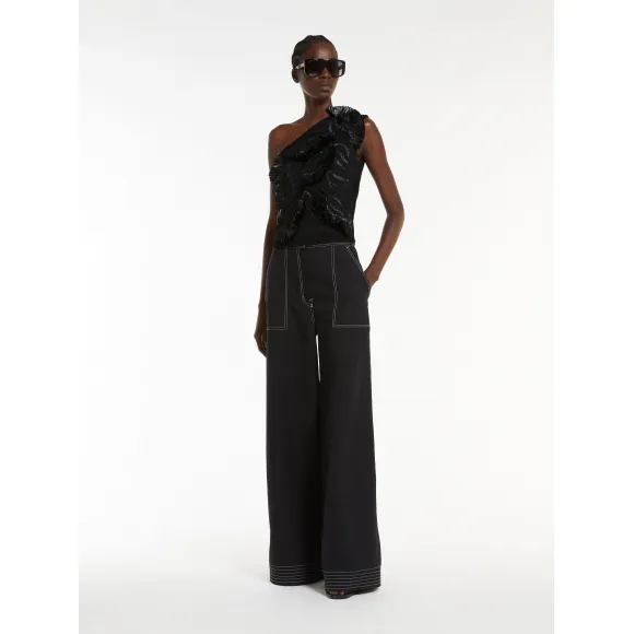 麦丝玛拉/Max Mara [Tamiji] 一字肩针织上衣 1361094206004