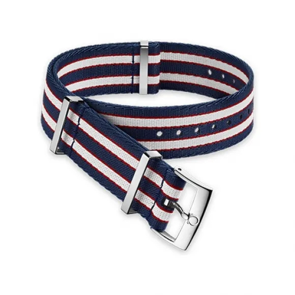 欧米茄/Omega 红白蓝相间条纹尼龙表带 - 031CWZ010632