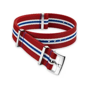 欧米茄/Omega 红白蓝相间条纹尼龙表带 - 031CWZ010686