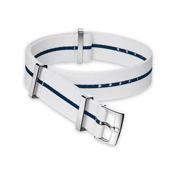 欧米茄/Omega 蓝色条纹白色尼龙表带 - 031CWZ014685