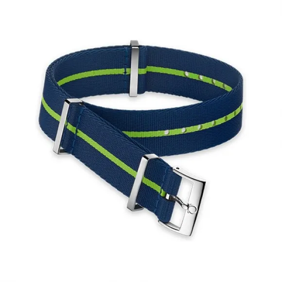 欧米茄/Omega 绿色条纹蓝色尼龙表带 - 031CWZ014693