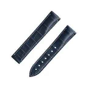 欧米茄/Omega Watch Straps 蓝色鳄鱼皮表带连摺叠扣