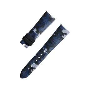 欧米茄/Omega 蓝色迷彩皮表带，搭配针扣 腕表表带 032CUZ011915|025STZ008327