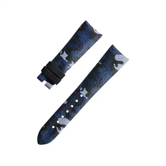 欧米茄/Omega 蓝色迷彩皮表带，搭配针扣 腕表表带 032CUZ011915|025STZ008327
