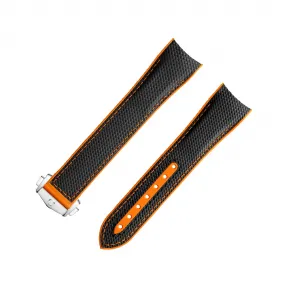 欧米茄/Omega 黑色橡胶表带，搭配折叠表扣，适用于海马系列海洋宇宙600米腕表 两件式表带 032CVZ005087