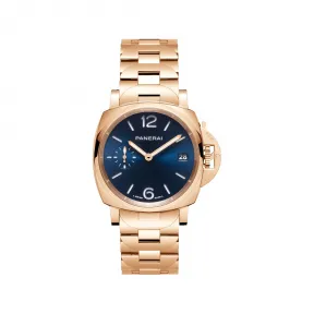 沛纳海/Panerai Luminor Due TuttoOro系列 38MM 抛光玫瑰金 自动机械机芯 男表 PAM01182