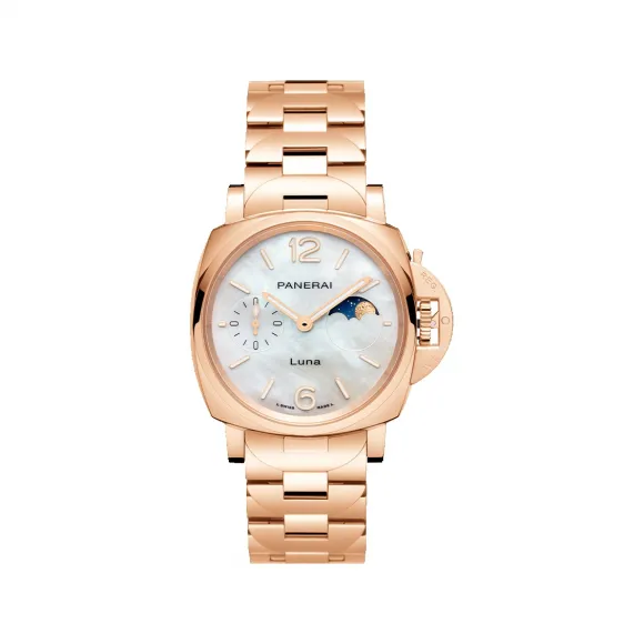 沛纳海/Panerai luminor due庐米诺杜尔系列 38MM 抛光Goldtech™材质 自动机械机芯 女表 PAM01504