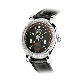 帕玛强尼/Parmigiani Quantieme Perpetuel Retrograde系列 女表 18k白金镶钻 自动机械机芯 PF011587.01