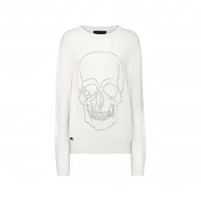 菲利普·普莱因/Philipp Plein 羊绒套衫圆领 LS 与水晶 AABC-WKO0513-PKN002N-01