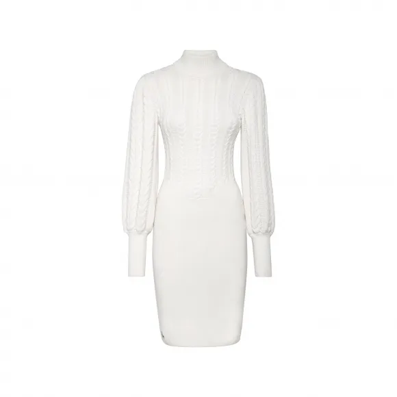 菲利普·普莱因/Philipp Plein 羊毛高领连衣裙长袖 FACC-WKG0375-PKN002N-01