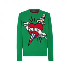 菲利普·普莱因/Philipp Plein 100% 羊毛套衫圆领 LS Love PACC-MKO1246-PKN002N-05