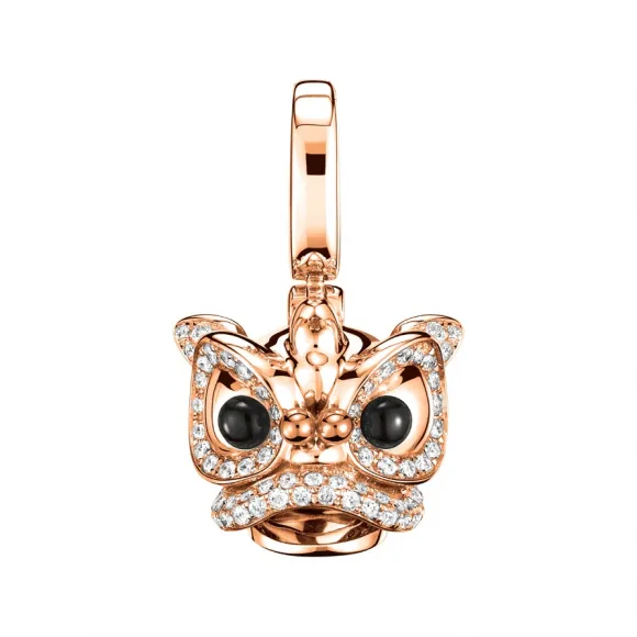 麒麟/qeelin Xi Xi 18K玫瑰金钻石及缟玛瑙吊坠 (小) XX-030-PD-RGD