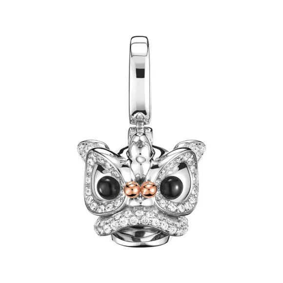 麒麟/qeelin Xi Xi 18K白金钻石及缟玛瑙吊坠 (小) XX-030-PD-WGD